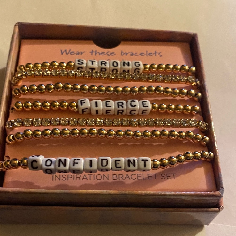 Ashley Stewart Gold & Crystal Inspiration Bracelet 7pc Set